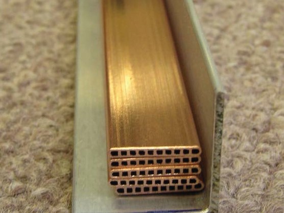 stack of extruded tube with ten channel profile