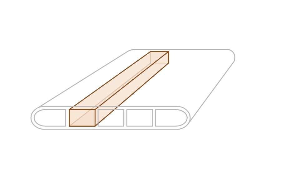 diagram of multichannel tube with rectangular box showing volume in one of the channels