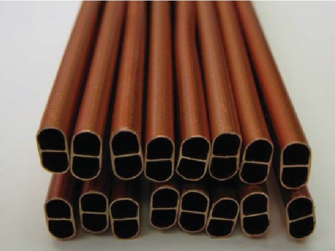 batch of extruded tube with larger two-channel profile